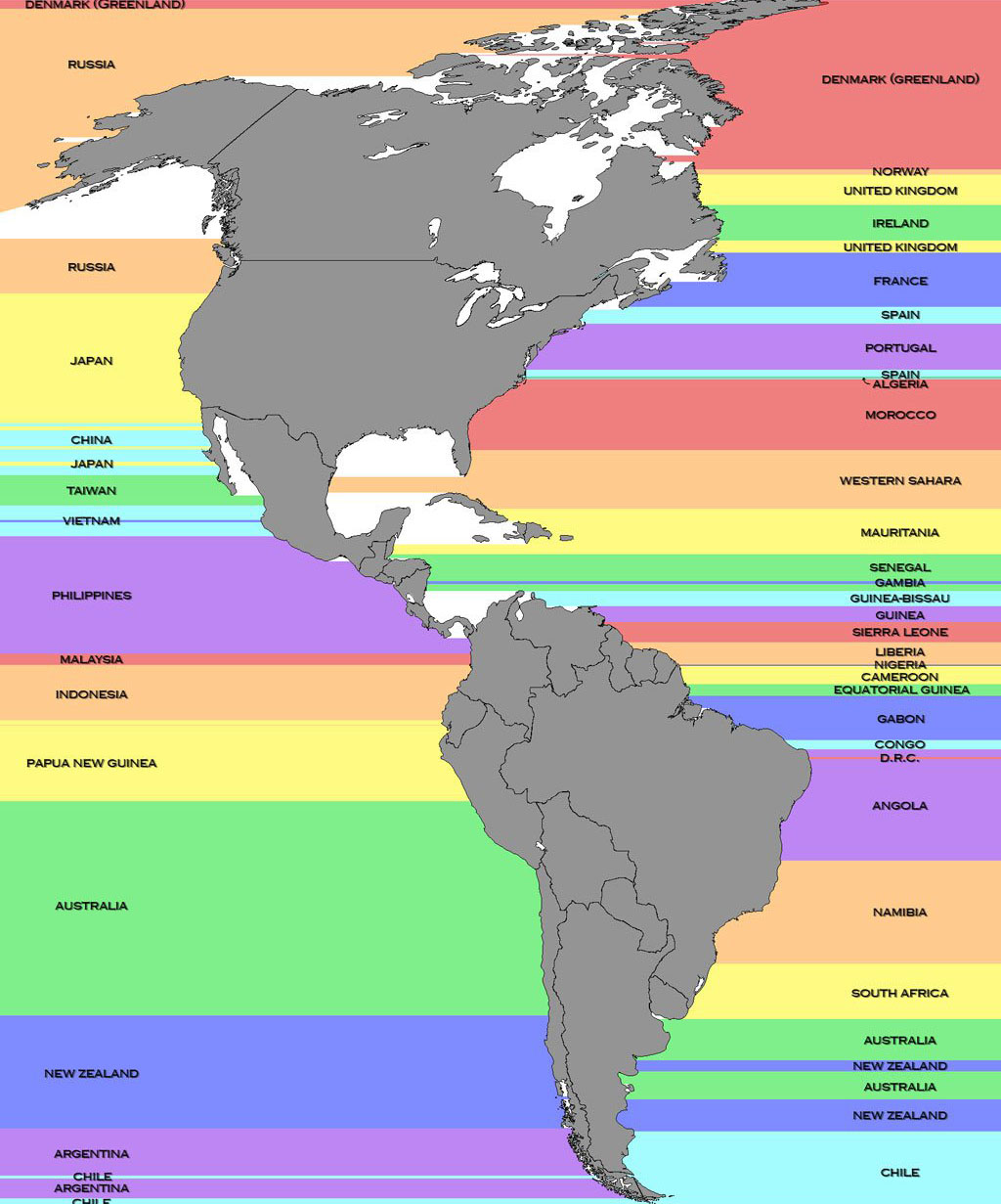 whats across the ocean map 32 Maps That Will Teach You Something New About the World